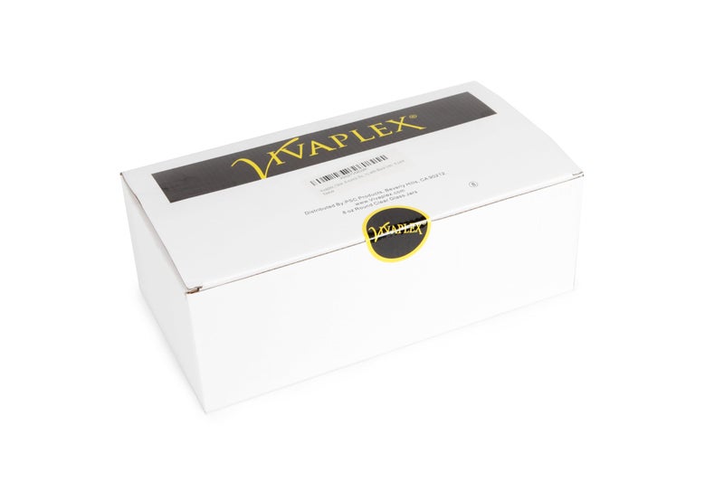 Vivaplex, Clear, 8 ounce, Round Glass Jars, with Black Lids - 8 pack - Image 2